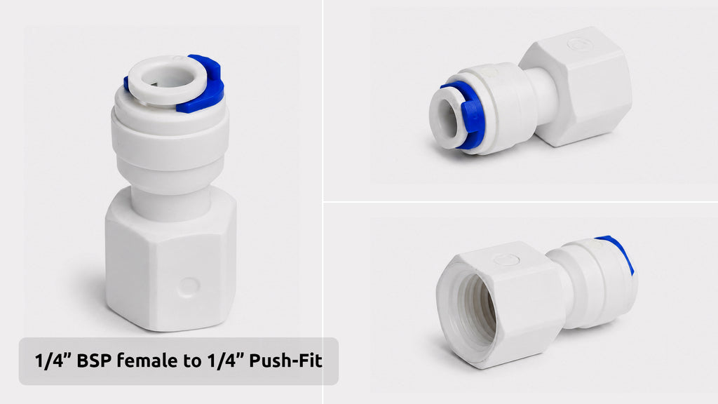 BSP Female to Push-Fit Adaptor Connector (1/4”, 3/8”, 1/2”, 3/4”, 7/16