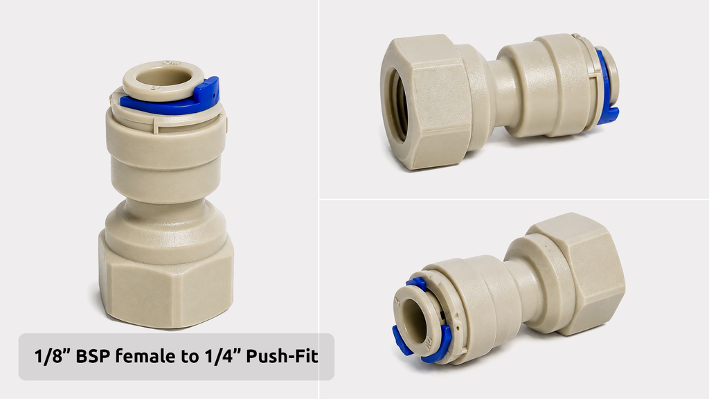 BSP Female to Push-Fit Adaptor Connector (1/4”, 3/8”, 1/2”, 3/4”, 7/16