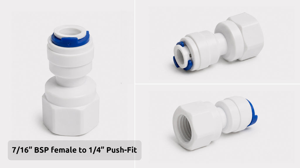 BSP Female to Push-Fit Adaptor Connector (1/4”, 3/8”, 1/2”, 3/4”, 7/16