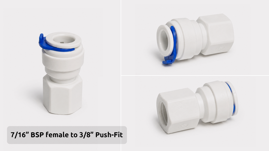 BSP Female to Push-Fit Adaptor Connector (1/4”, 3/8”, 1/2”, 3/4”, 7/16