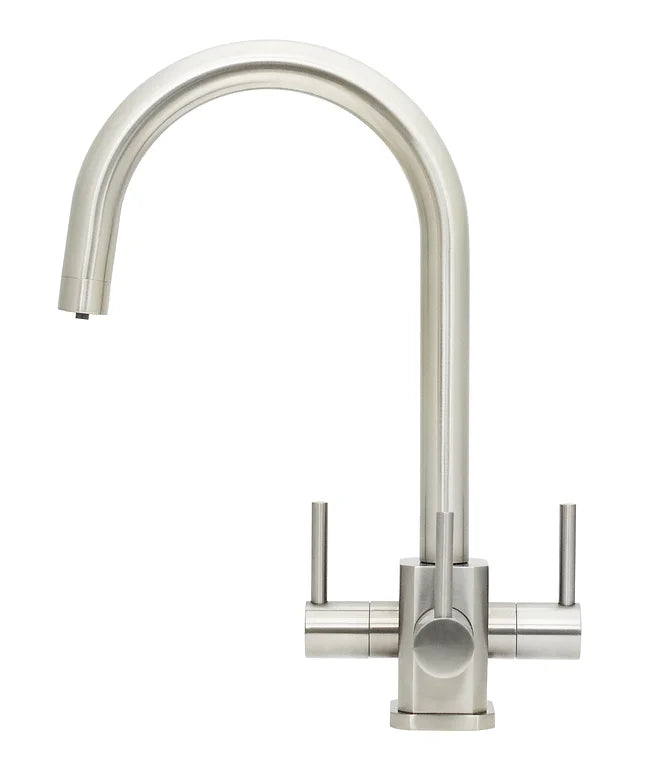 Verona 3 Lever Triflow Filter Tap Brushed Steel SQ