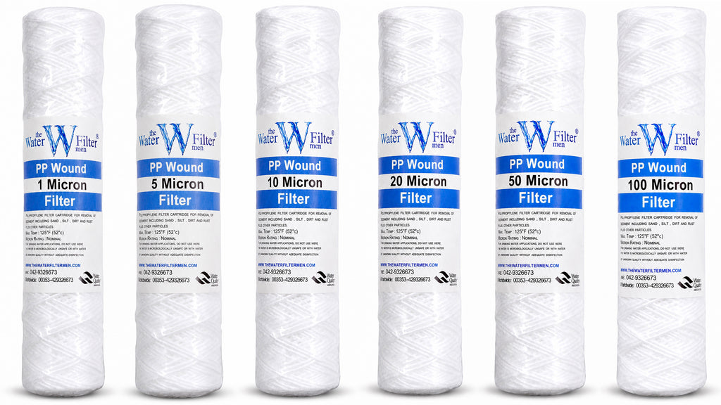10” String Wound Sediment Water Filter Cartridge (1–100 Micron)